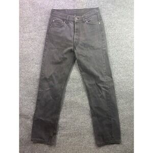 Levi's 501 Button Fly Jeans Mens 30x30 Black Straight Leg Made in USA Vintage